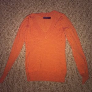 Orange v-neck sweater